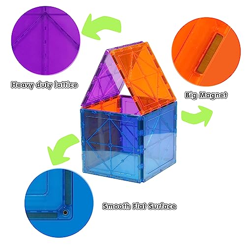 Large Magnetic Tiles Set - 6 Piece Square STEM Learning & Educational Building Kit for Kids - Perfect Construction Toy Gift - color: Nf-06 Set
