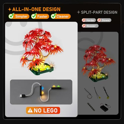 LIGHTAILING Light Compatible with Lego-10348 Japanese Red-Maple Bonsai-Tree - style: (Only Light) 10348 Japanese Red Maple Bonsai Tree