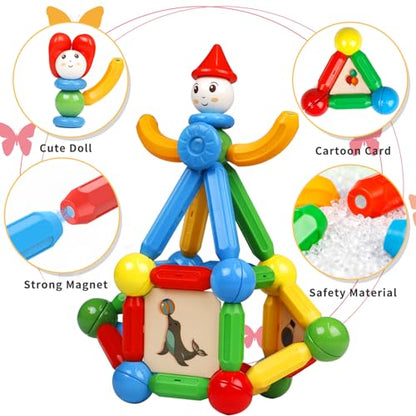 MAGBLOCK 136PCS Magnetic Building Blocks Magnet Sticks for Kids 3+ - color: 136pcs