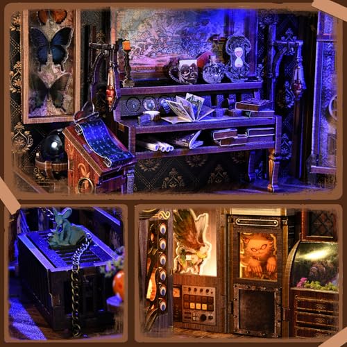 TOYQI Book Nook Kit, DIY Miniature Dollhouse Kit for Adults and Teens - color: Magical Creatures