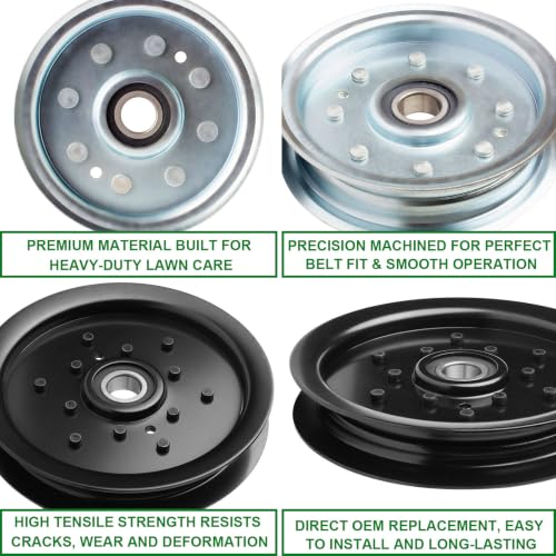 Upgraded Flat Idler Pulley (AM128118 + AM143737 AM136693) Fits John Dee re Zero Turn Lawn Mower - color: AM128118/AM143737 AM136693