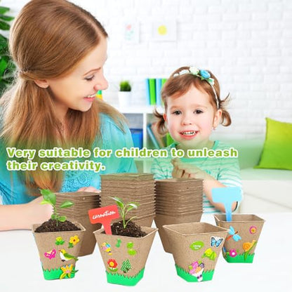 Garden Paper Pot Craft Kit, 40 sets Seed Starter, Spring Summer Kids DIY