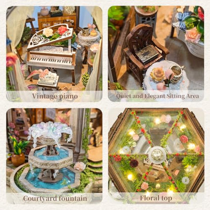 Book Nook Kit DIY Miniature House 3D Wooden Puzzle - Rose Manor - color: Rose Manor