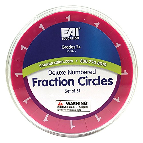 EAI Education Fraction Circles: Numbered - Set of 51 (Pack of 4) - size: Approximately 3.5 inches in diameter (Pack of 4)