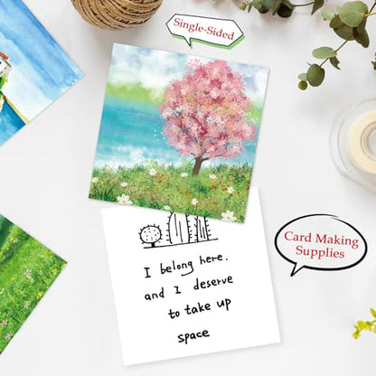 Scrapbook Paper, 24 Sheets 6"×6" 160gsm Single-Sided Patterned Cardstock - color: 24 sheets-landscape