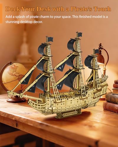 Pirate Ship 3D Wooden Puzzle for Adults - Ideal Christmas or Thanksgiving Gift for Model Enthusiasts 3D Puzzles for Adults - style: Legacy Ship Puzzle