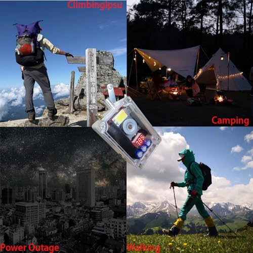 Gikfun Hand Crank Generator, Portable Emergency USB Charger with COB Light and Lighter, Compact Survival Light Gear for Outdoor Camping Hiking Blackouts and Emergency Preparedness GK1029