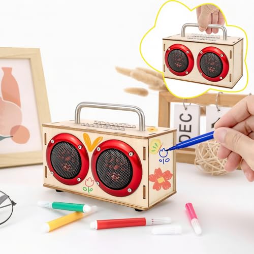 DIY Bluetooth Speaker Kit for Kids 8-10 - STEM Kits Science Project Toys - color: Red