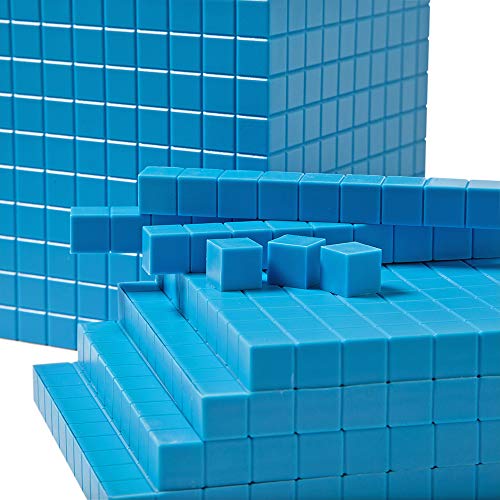 hand2mind Blue Plastic Base Ten Blocks Complete Set, Place Value Blocks, Counting Cubes for Kids Math, Base Ten Blocks Classroom Set, Math Blocks Kindergarten, Base 10 Math Manipulatives (Set of 644) - style: Set of 644