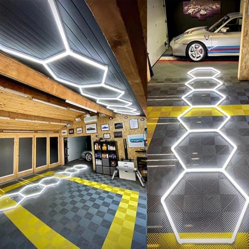 Hexagon LED Garage Light Bar Accessories – 2 Pack Light Tubes, DIY Modular Honeycomb Lighting System Replacement Parts - size: Light Bar 2PCS