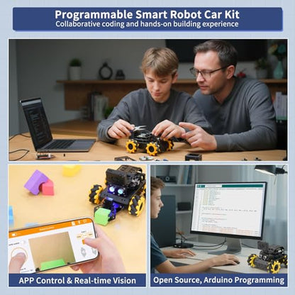 LewanSoul Robotic Kit for Arduino Robot Car AI Camera Vision Recognition Target Tracking Obstacle Avoidance, Programmable STEM Robot Gift for Ages 14 16+, Camera Robot Kit, miniAuto Standard Kit