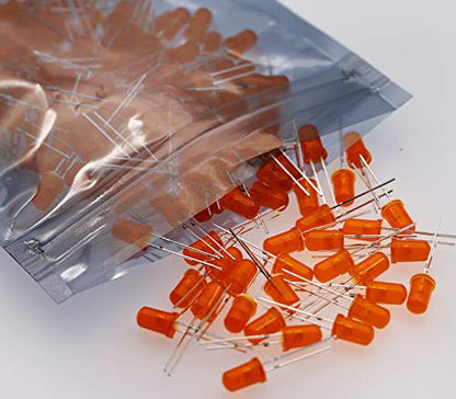CO RODE 100pcs Ultra Bright 5mm LED Light Emitting Diode Diffused Orange - color: 5mm Orange 100pcs