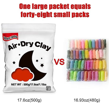 ifergoo 500g Red Air Dry Clay, 1.1LBS DIY Creative Modeling Clay for Kids - color: Red/500g