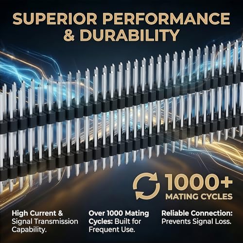 2x40 Pin Header Strip, 20mm, Double Row Header Pins Connector - size: 20mm Dual Row Plastic