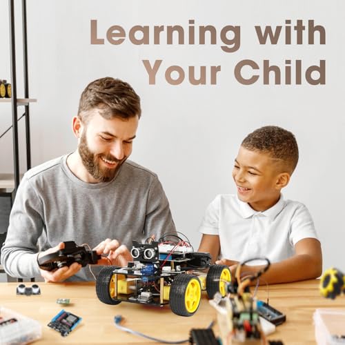 ACEBOTT Robotics Kit for Kids Ages 8-12 12-16, Smart Robot Car Kit Compatible with Arduino & Scratch, STEM Toys Coding Robot Kit with App Control, STEM Gifts for Kids and Teens - color: A-yellow