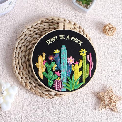 Louise Maelys Cactus Embroidery Kit for Beginners Plant Gift DIY Craft - color: art cactus