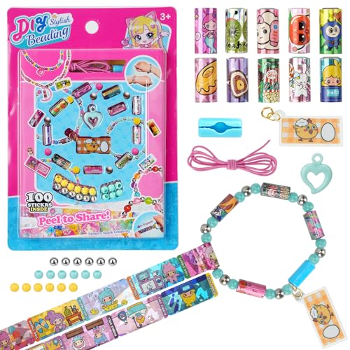 LUKAVIR Bracelet Making Kit, 100PCS Beads and Charm Set - color: 100 PCS