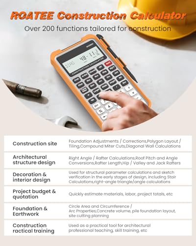 ROATEE Construction Engineering Calculator with Writing Tablet Silver - color: Silver Orange