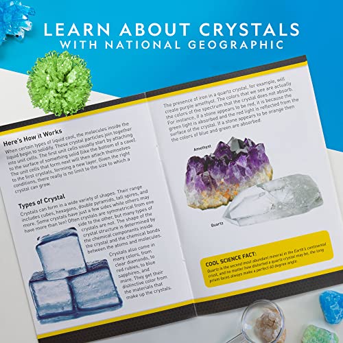 National Geographic Crystal Growing Kit with 3 Crystals for Kids Ages 8-12 - style: 3 Vibrant Colored Crystals