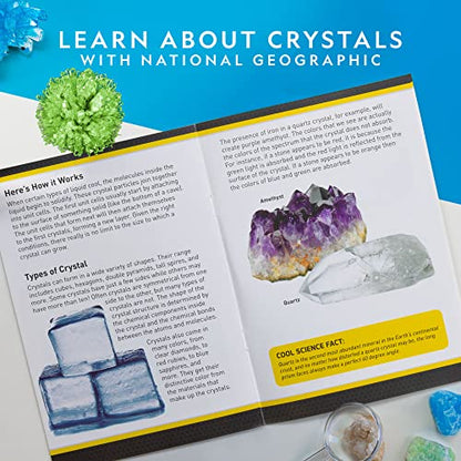 National Geographic Crystal Growing Kit with 3 Crystals for Kids Ages 8-12 - style: 3 Vibrant Colored Crystals