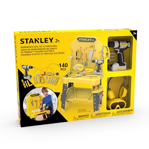 Stanley Jr. Pretend Play Kids Tool Bench with Toolset 140 PCS