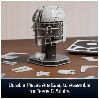 4D Build, Star Wars Mandalorian Helmet 3D Model Kit, Star Wars Collectibles & Desk Decor, Adult Puzzle, Building Toys, 3D Puzzles for Adults & Teens, 88 Pieces, Gift Ideas for Ages 12 & Up - style: Mandalorian Helmet 88 pcs