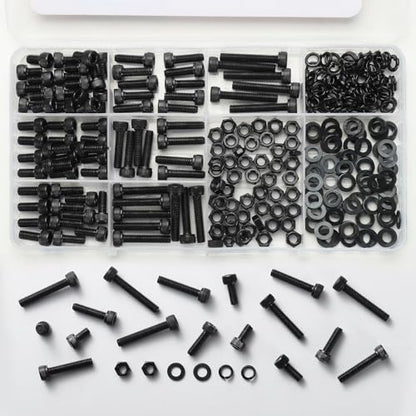 1115Pcs M2.5 Screws Assortment Kit,Hex Socket Head Cap Screws Bolts Nuts Washer Set,12.9 Grade Alloy Steel,Black Oxide M2.5 x 4/6/8/12/16/20/25mm,for 3D Printer,DIY Project - size: M2.5 1115PCS Socket Black
