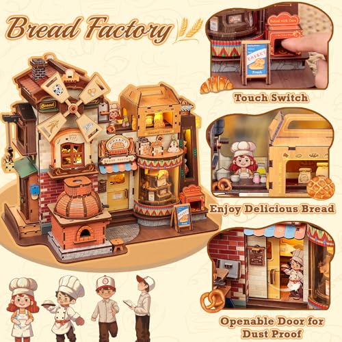 3D Wooden Puzzle for Adults, 576 Pcs Kinetic Mechanical Model Bread Factory