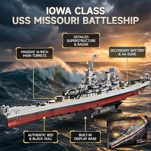 USS Missouri - Battleship Building Blocks,2228 PCS Model Toy for Adults - style: USS Missouri