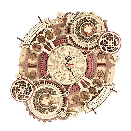 ROKR 3D Wooden Puzzle Clock Model 12"– DIY 168 PCS Mechanical Model Kit Toys Home Decor Elegant Gifts for Teens/Adults