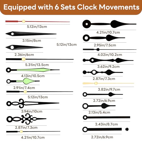 3Pcs Clock Mechanism Replacement Battery Operated Silent Short Shaft Kit