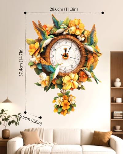 3D Puzzles for Adults, Hummingbird Clock 3D DIY Model Kit Crafts