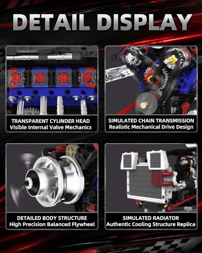Advanced Muscle Car V8 Engine Model Kit that Works for Adult Boys - color: V8 Car Engine Kit a