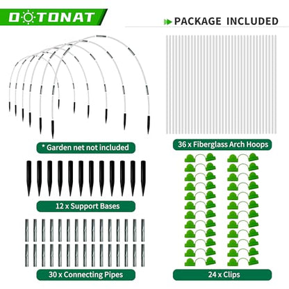 8FT Garden Hoops Grow Tunnel Kit - Rust-Free Fiberglass Frame for Raised Beds, 36pcs - DIY Plant Support for Garden Netting, Row Covers, and Greenhouse Protection - style: Vanilla-36pcs