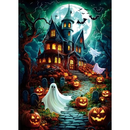 Blueforest Halloween Haunted House 1000 Piece Jigsaw Puzzle for Adults - color: Halloween Haunted House