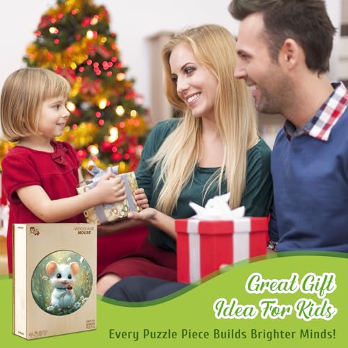 Animal Wooden Puzzles for Kids Ages 6-8 - Woodland Mouse - color: Woodland Mouse