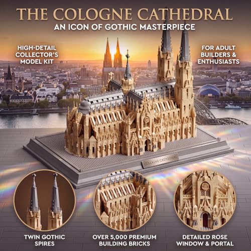 German Cologne Cathedral - Blocks Set,6028 PCS Gothic Landmark for Adult - color: Cologne Cathedral