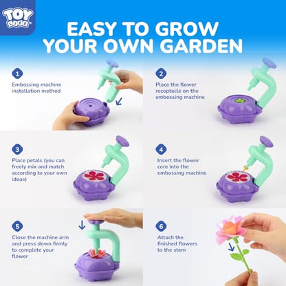 TOY Life DIY Flower Bouquet Craft Kit for Girls, Ages 3-8 - color: Purple-36 pack