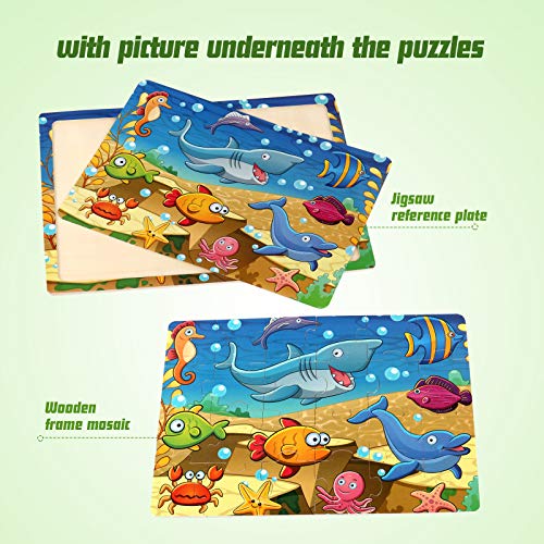 SYNARRY Large Dinosaur, Animal, Ocean & Insect Puzzles for Kids Ages 4-6 - style: Dinosaur+Animal+Sea Life+Insect