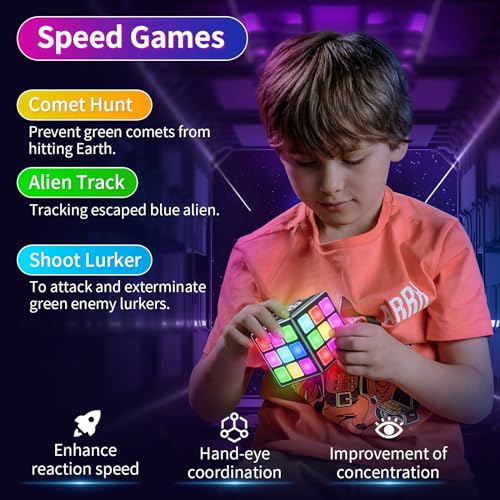 Niufunmal Rechargeable Puzzle Cube with Games, 15 Fun Memory & Speed Games