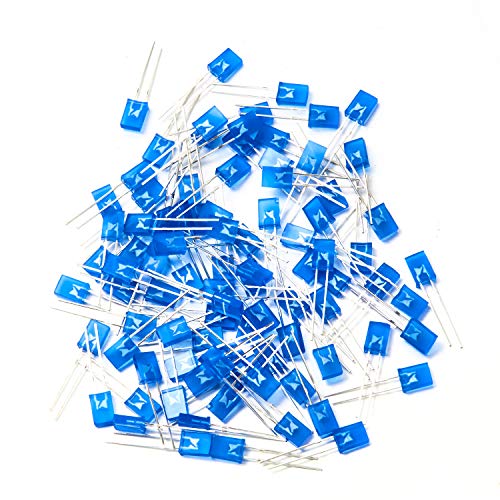 CHANZON 100 pcs 2x5x7 Blue Diffused LED Diode Lights 257 (DC 3V 20mA) - color: I) Blue Lens (100pcs)