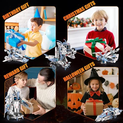STEM Robot Building Sets for Kids Ages 6-16, 5-in-1 Remote Control and APP Robot Toys,343 Pcs DIY Building Science Educational Kit, Building Block Birthday Present for Teen Boys Girls - color: K96229