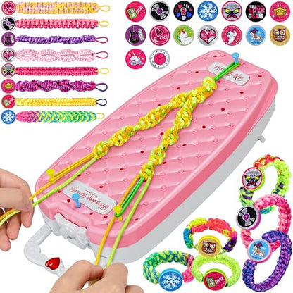 Friendship Bracelet Making Kit for Girls Ages 6-12, DIY Jewelry Craft Toy - color: Pink