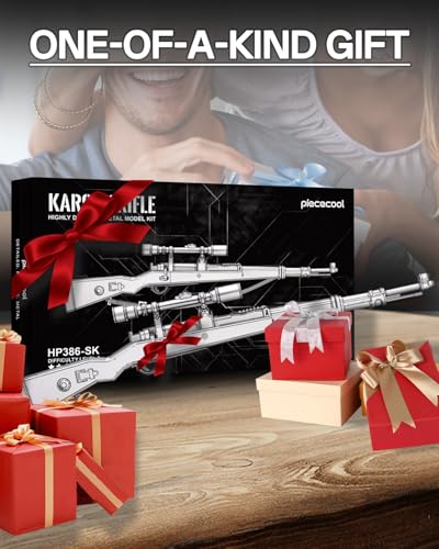 Piececool 3D Metal Puzzles for Adults, Kar98K Rifle Gun Model Building Kits Brain Teaser DIY 3D Metal Puzzles for Teens for Christmas Birthday New Year - color: Kar98k