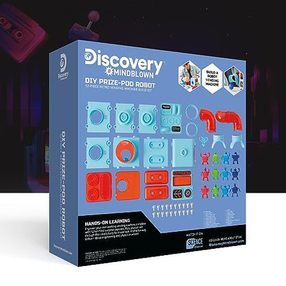 Discovery DIY Prize-Pod Robot Kit, 52-Piece Vending Machine Building Set, 12 Transforming Capsules, Educational Science Experiment, Engineering STEM Project, Robotics Toy Gift Kids Age 8+