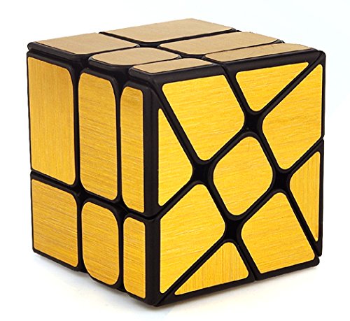 Mirror Wheel Speed Cube 3x3 Windmill Twisty Skewb Cube Puzzle Toy Gold - style: Windmill Gold