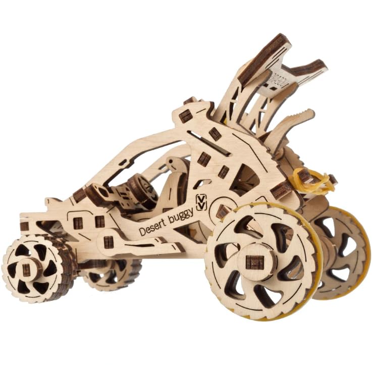 UGEARS Desert Buggy, 3D Wooden Puzzle, Small Motor Vehicle Mechanical Model Kit, Easy Self-Assembling - Gorgeous Gift for Boys and Girls