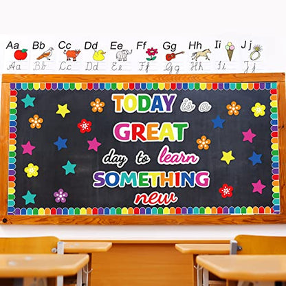 Learn Bulletin Board Decoration Set Welcome Classroom Bulletin Board Cutouts for Party School Classroom Door Welcome Bulletin Board Craft Home Wall (Today is a Great Day to Learn Something New) - style: Today is a Great Day to Learn Something New