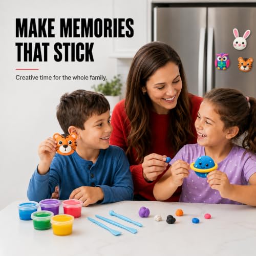 Air Dry Clay Magnet Making Kit for Kids, 18 Colors DIY Fridge Magnets