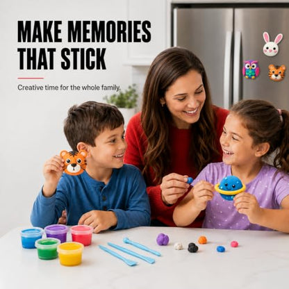 Air Dry Clay Magnet Making Kit for Kids, 18 Colors DIY Fridge Magnets
